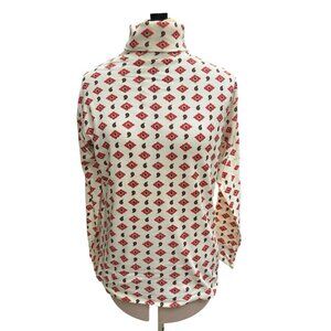 Vintage Alison Craig All Over Print Turtleneck Shirt Casual circa 1980's Women M